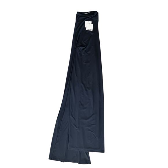 Mondepars Women’s Sleeveless Open Back Navy Train Bodycon Gown Maxi Dress Sz 36 - Picture 2 of 12